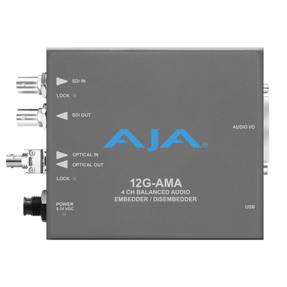 AJA 12G-AMA-T-ST 12G-SDI Input and Output up to 4K/UltraHD with ST Fiber Transmitter