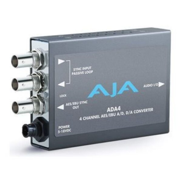 AJA ADA4 4-Channel Bidirectional A/D & D/A Audio Converter – Balanced XLR