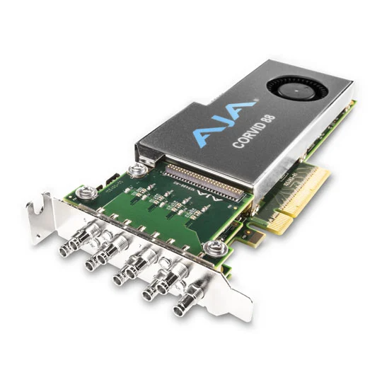 AJA CRV88-9-T-R0 - Corvid 88 - 3G-SDI PCIe I/O Card with HD-BNC Connectors, Active Cooling, RS-422