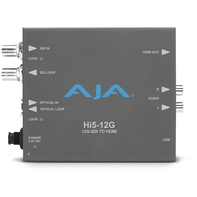 AJA Hi5-12G 12G-SDI to HDMI 2.0 Mini-Converter (HI5-12G-R0) with HDR Support