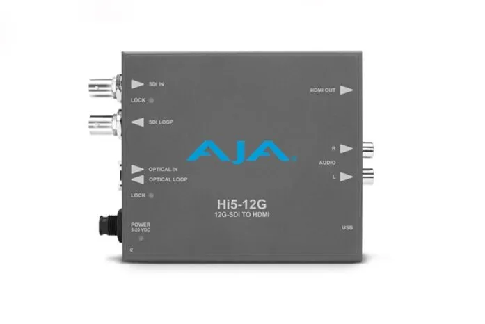 AJA HI5-12G-TR 12G-SDI TO HDMI 2.0 CONVERSION WITH FIBER TRANSCEIVER